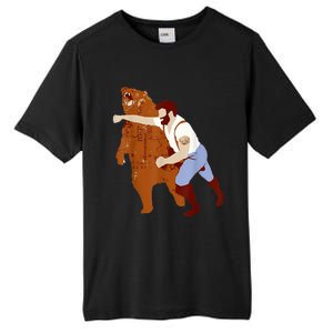 Guy Punching Bear Tall Fusion ChromaSoft Performance T-Shirt