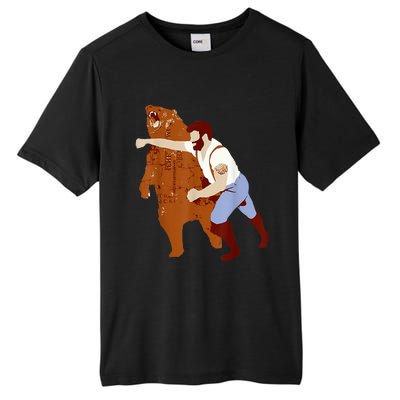 Guy Punching Bear Tall Fusion ChromaSoft Performance T-Shirt