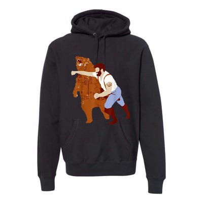 Guy Punching Bear Premium Hoodie