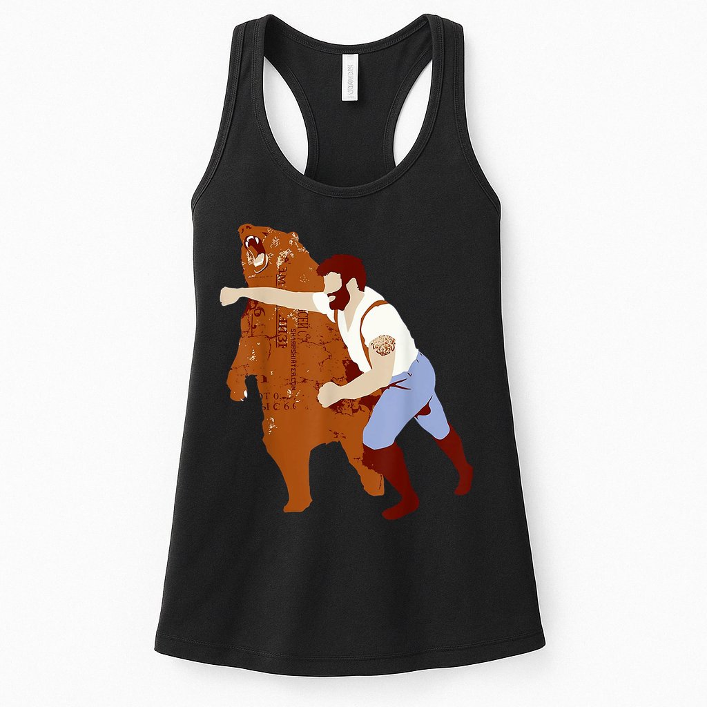 Guy Punching Bear Womens Tank Top