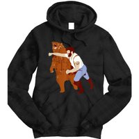 Guy Punching Bear Tie Dye Hoodie