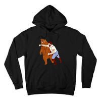 Guy Punching Bear Tall Hoodie