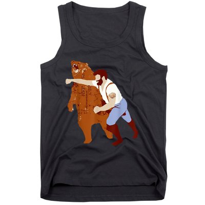 Guy Punching Bear Tank Top