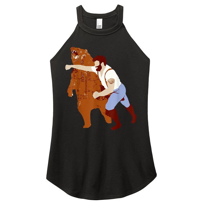 Guy Punching Bear Women's Perfect Tri Rocker Tank