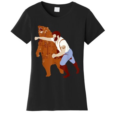 Guy Punching Bear Women's T-Shirt