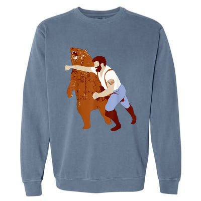 Guy Punching Bear Garment-Dyed Sweatshirt