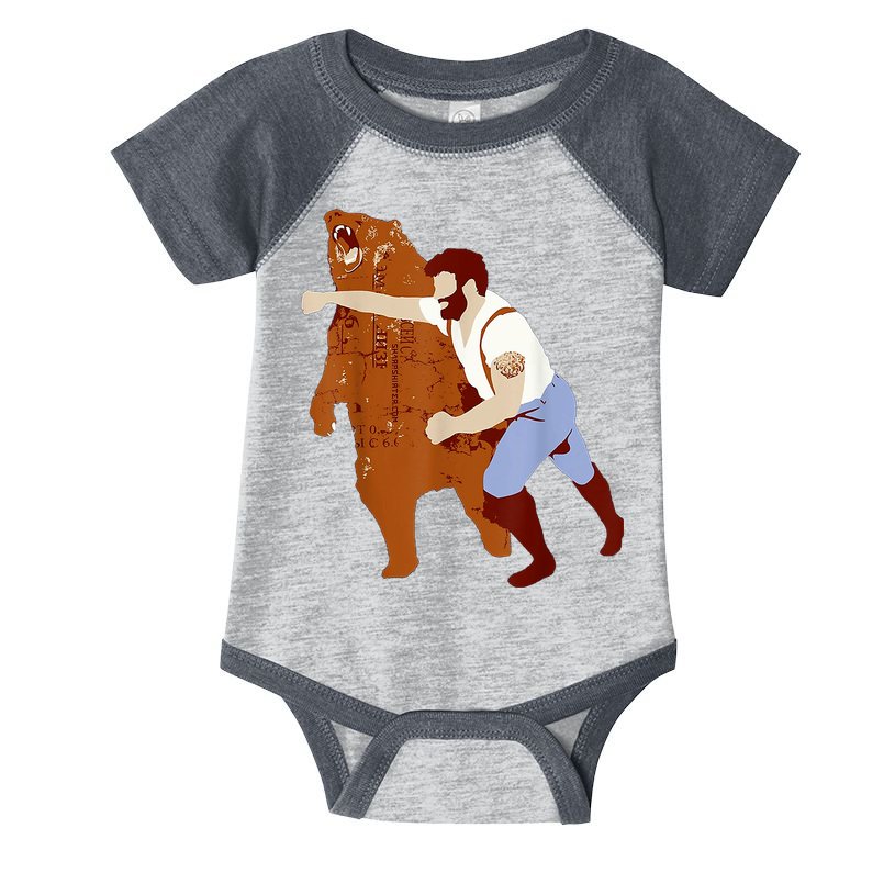 Guy Punching Bear Infant Baby Jersey Bodysuit