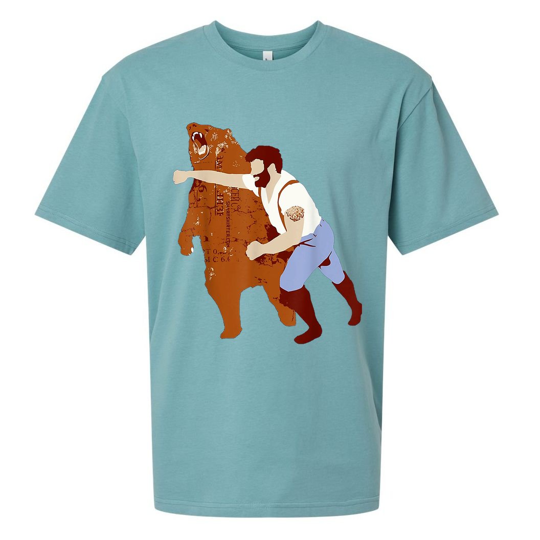 Guy Punching Bear Sueded Cloud Jersey T-Shirt