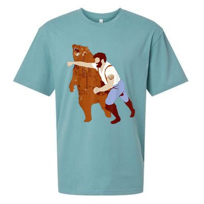 Guy Punching Bear Sueded Cloud Jersey T-Shirt