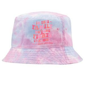 Groovy Pink Breast Cancer Warrior Family No One Fight Alone Tie-Dyed Bucket Hat