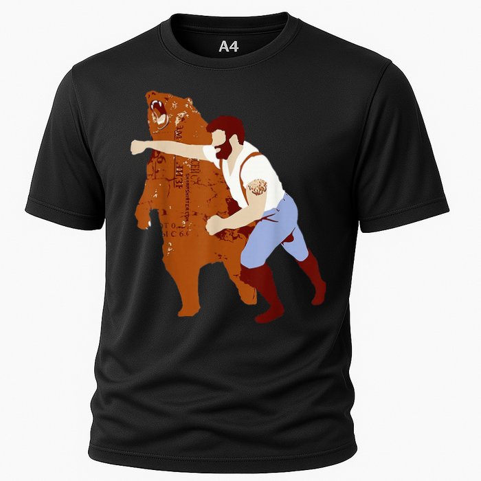 Guy Punching Bear Cooling Performance Crew T-Shirt