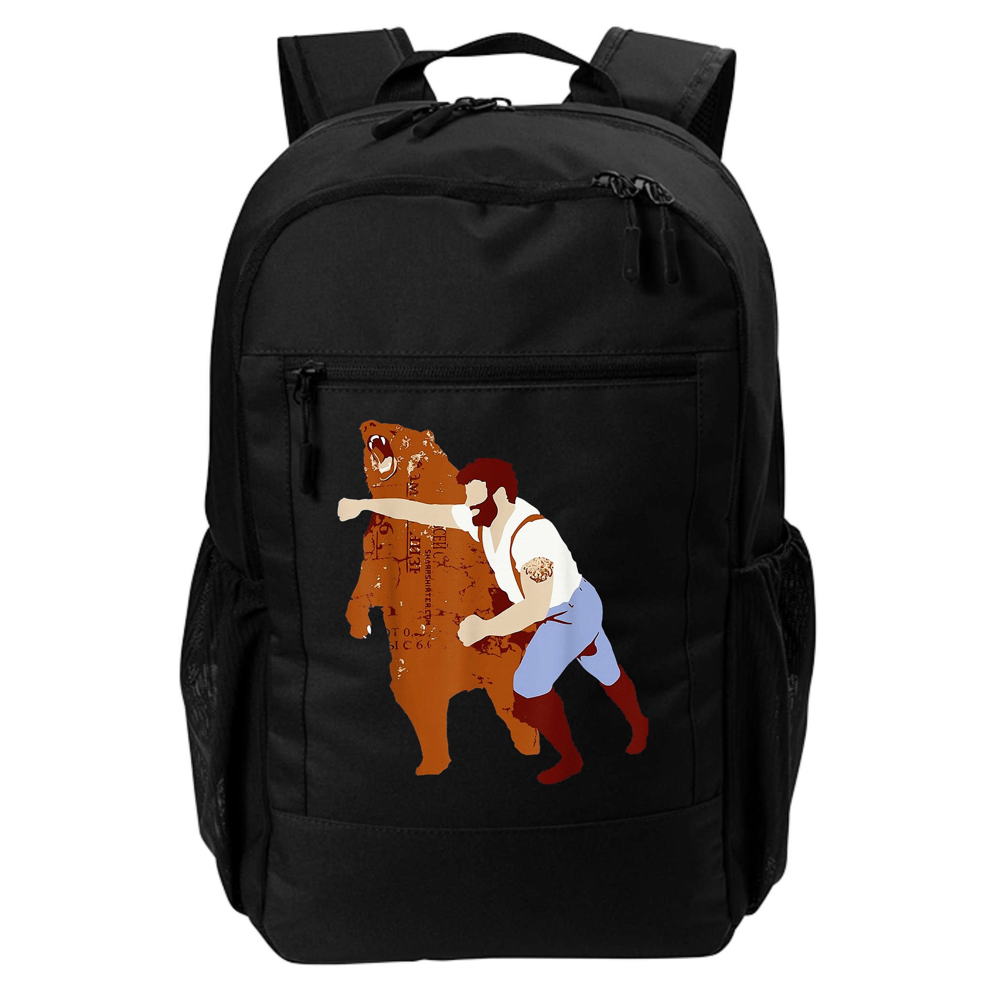 Guy Punching Bear Backpack
