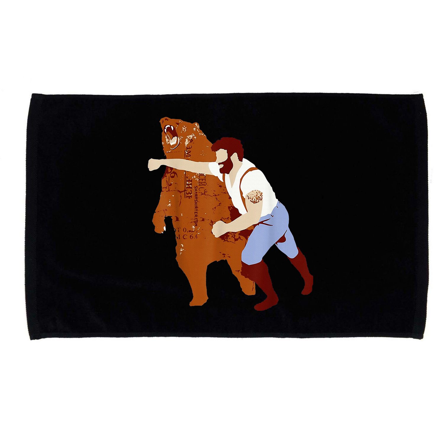 Guy Punching Bear Microfiber Hand Towel