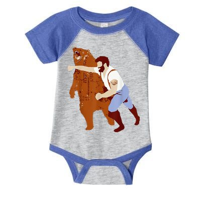 Guy Punching Bear Infant Baby Jersey Bodysuit