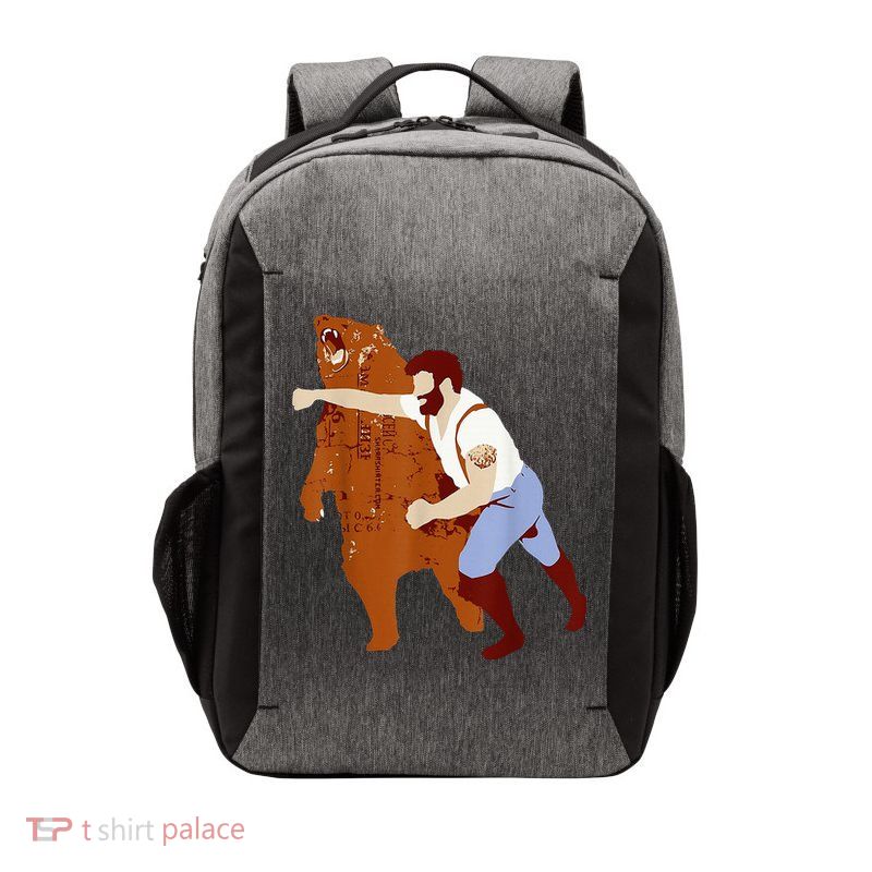 Guy Punching Bear Vector Backpack