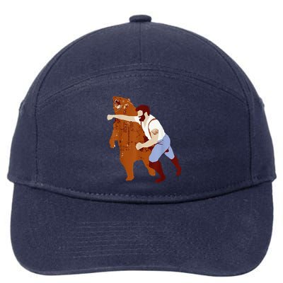 Guy Punching Bear 7-Panel Snapback Hat