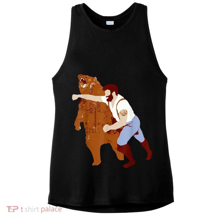 Guy Punching Bear Ladies PosiCharge Tri-Blend Wicking Tank