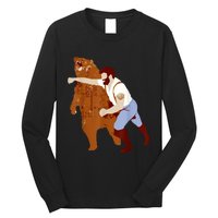 Guy Punching Bear Long Sleeve Shirt