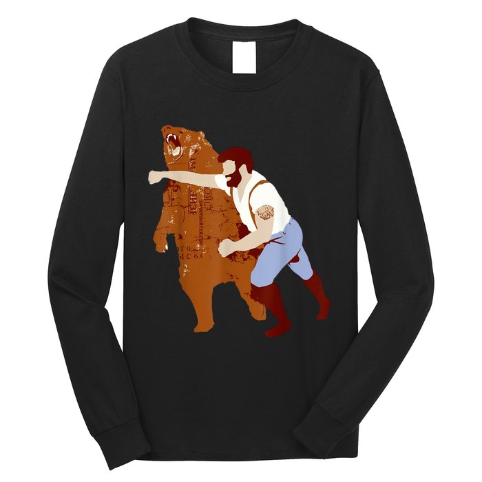 Guy Punching Bear Long Sleeve Shirt