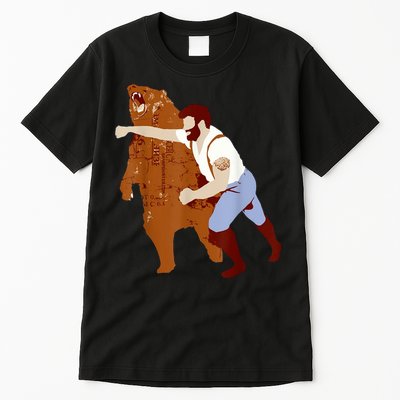 Guy Punching Bear Tall T-Shirt