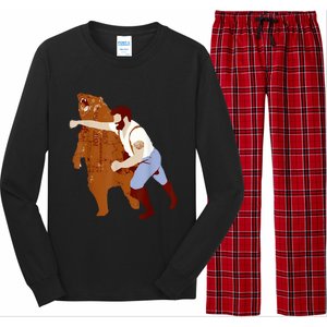 Guy Punching Bear Long Sleeve Pajama Set