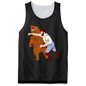 Guy Punching Bear Mesh Reversible Basketball Jersey Tank