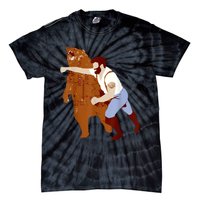 Guy Punching Bear Tie-Dye T-Shirt