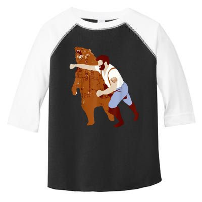 Guy Punching Bear Toddler Fine Jersey T-Shirt