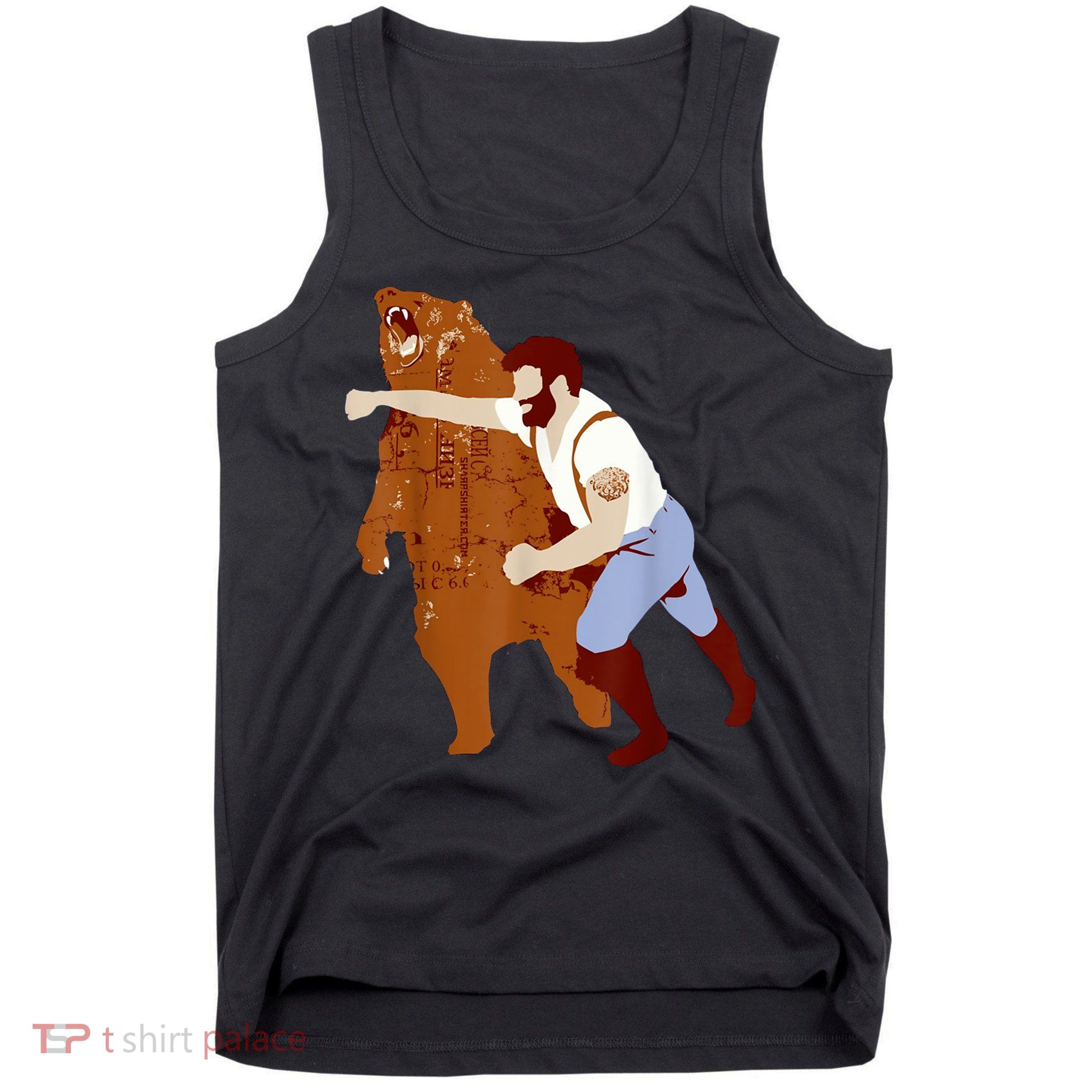 Guy Punching Bear Tank Top