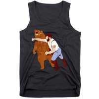 Guy Punching Bear Tank Top