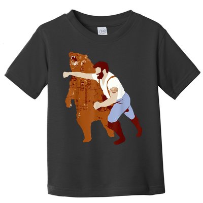 Guy Punching Bear Toddler T-Shirt