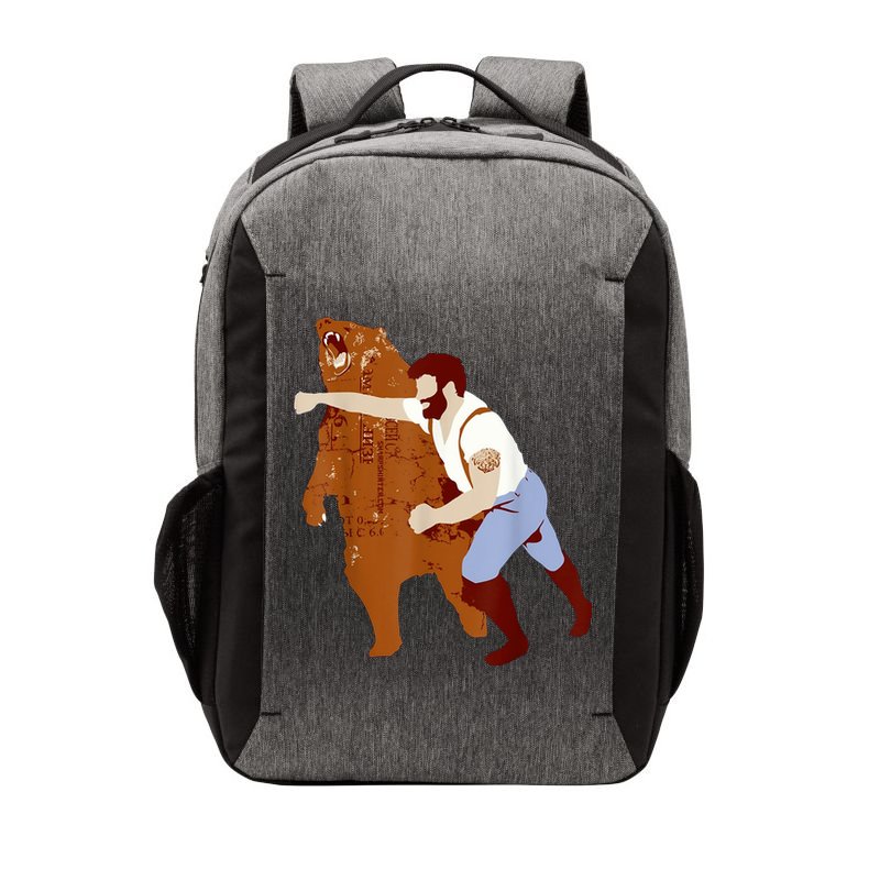 Guy Punching Bear Vector Backpack