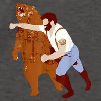 Guy Punching Bear Vector Backpack