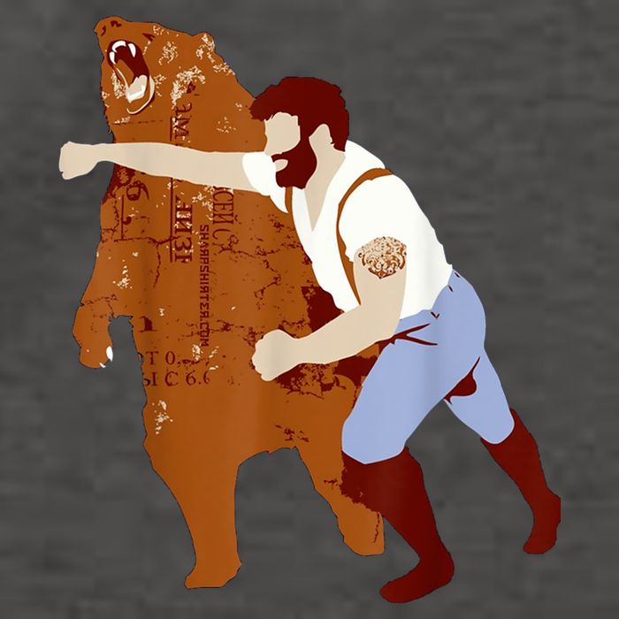 Guy Punching Bear Vector Backpack