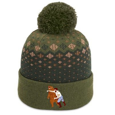 Guy Punching Bear The Baniff Cuffed Pom Beanie