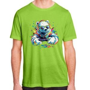 Gaming Polar Bear Colorful Headset Art Gamer Polar Bear Cute Gift Adult ChromaSoft Performance T-Shirt