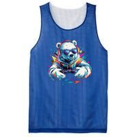 Gaming Polar Bear Colorful Headset Art Gamer Polar Bear Cute Gift Mesh Reversible Basketball Jersey Tank