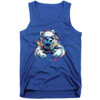 Gaming Polar Bear Colorful Headset Art Gamer Polar Bear Cute Gift Tank Top