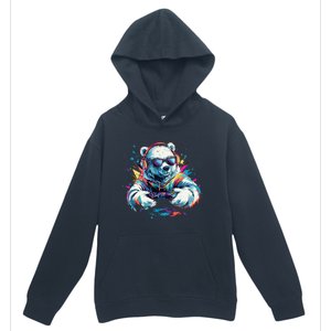 Gaming Polar Bear Colorful Headset Art Gamer Polar Bear Cute Gift Urban Pullover Hoodie