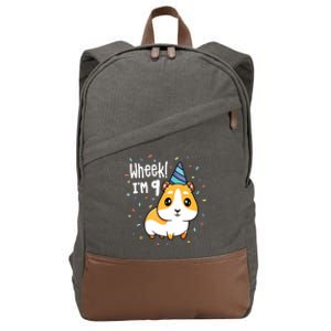 Guinea Pig Birthday Party Wheek Kids 9 Year Old 9th Outfit Cotton Canvas Backpack