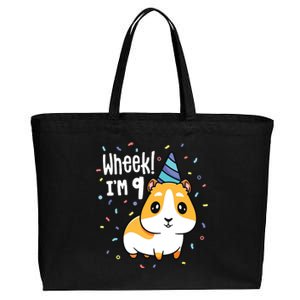 Guinea Pig Birthday Party Wheek Kids 9 Year Old 9th Outfit Cotton Canvas Jumbo Tote