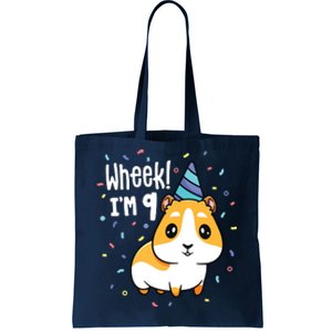 Guinea Pig Birthday Party Wheek Kids 9 Year Old 9th Outfit Tote Bag