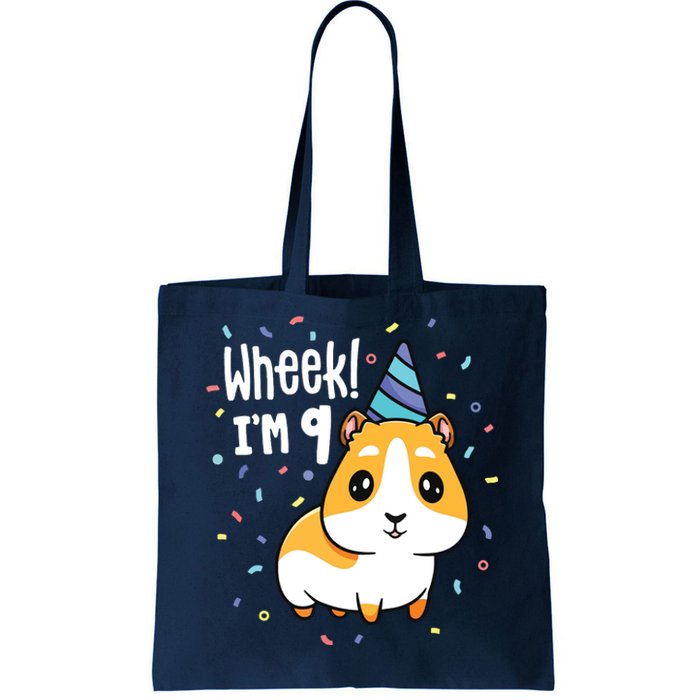 Guinea Pig Birthday Party Wheek Kids 9 Year Old 9th Outfit Tote Bag