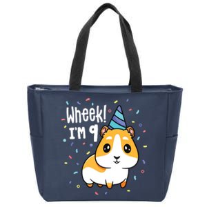 Guinea Pig Birthday Party Wheek Kids 9 Year Old 9th Outfit Zip Tote Bag