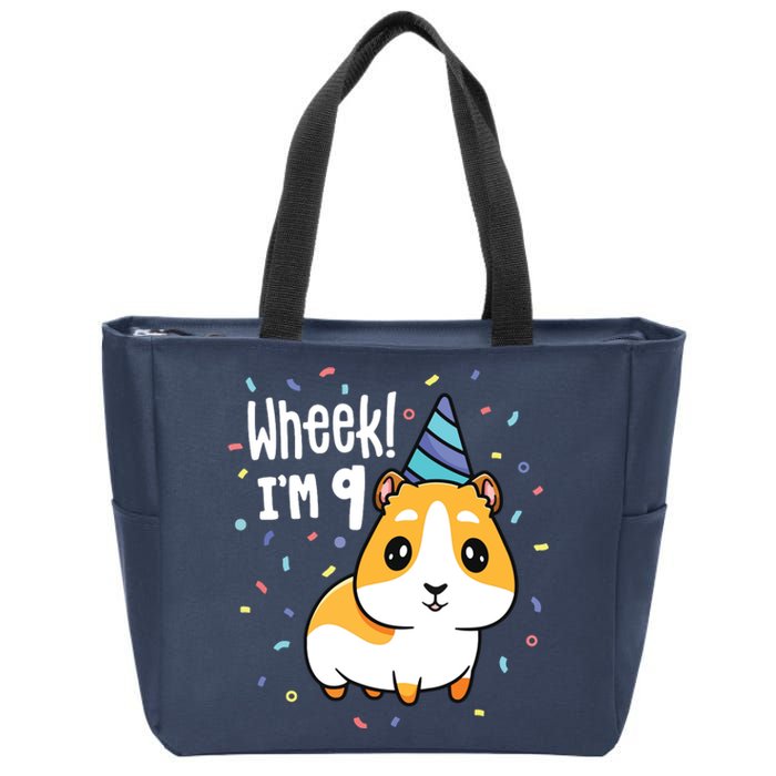 Guinea Pig Birthday Party Wheek Kids 9 Year Old 9th Outfit Zip Tote Bag