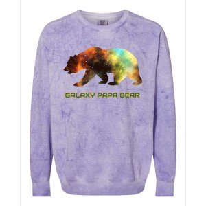 Galaxy Papa Bear Cool Impressive Birthday Gift Colorblast Crewneck Sweatshirt