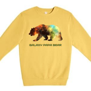 Galaxy Papa Bear Cool Impressive Birthday Gift Premium Crewneck Sweatshirt