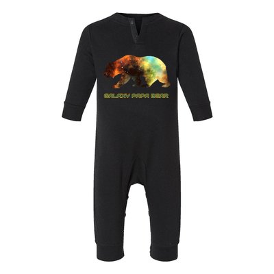 Galaxy Papa Bear Cool Impressive Birthday Gift Infant Fleece One Piece