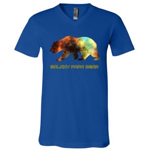 Galaxy Papa Bear Cool Impressive Birthday Gift V-Neck T-Shirt