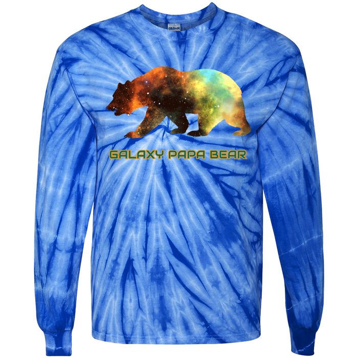 Galaxy Papa Bear Cool Impressive Birthday Gift Tie-Dye Long Sleeve Shirt